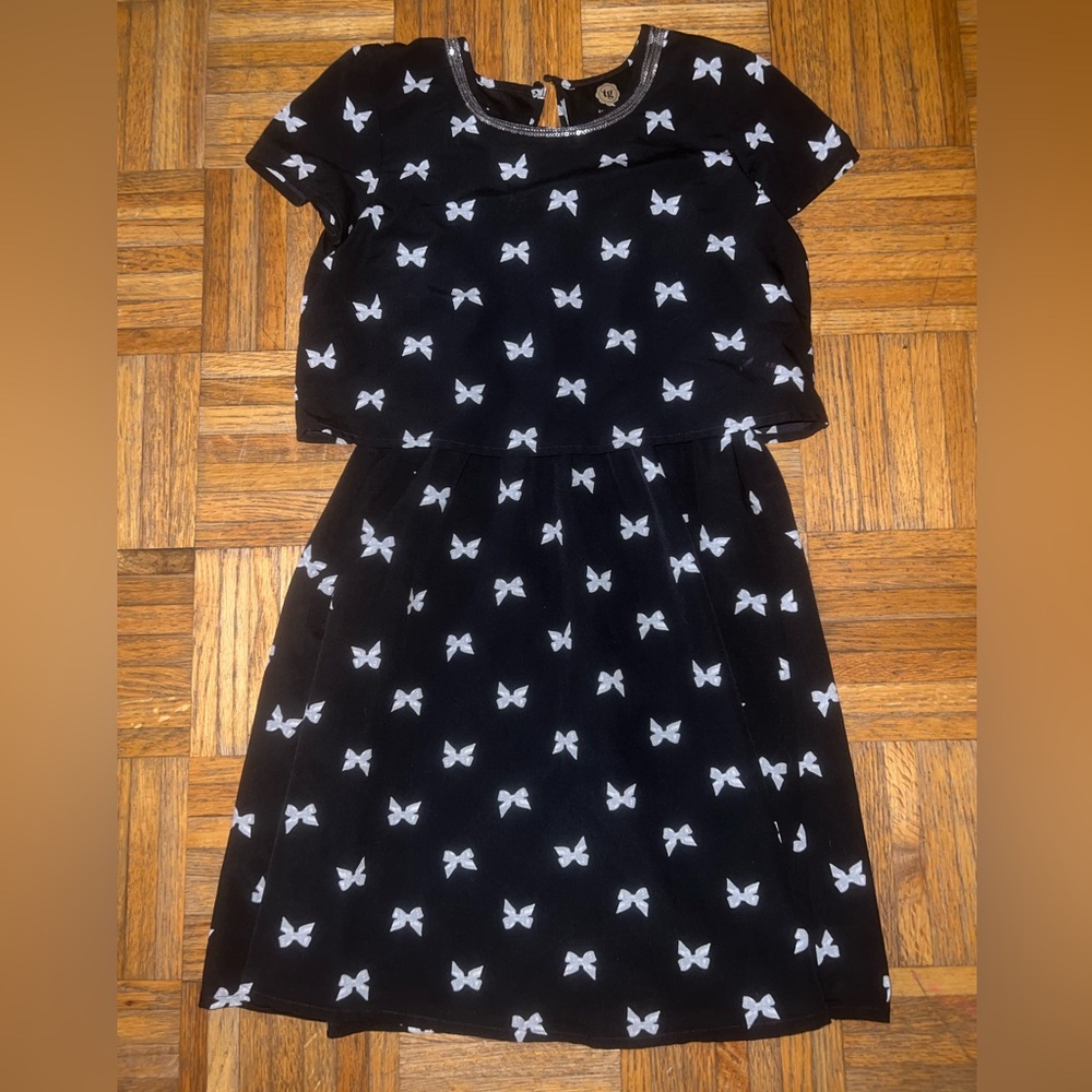 Total Girl Black and White Butterfly Dress